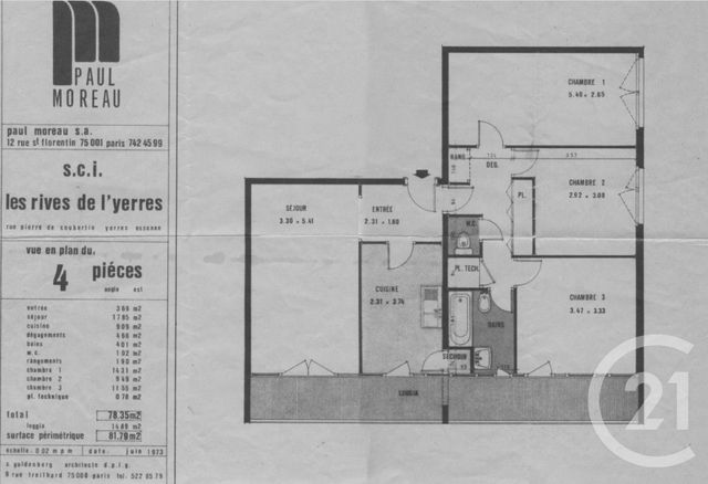 Appartement F4 &agrave; vendre - 4 pi&egrave;ces - 77,24 m2 - Yerres - 91 - ILE-DE-FRANCE